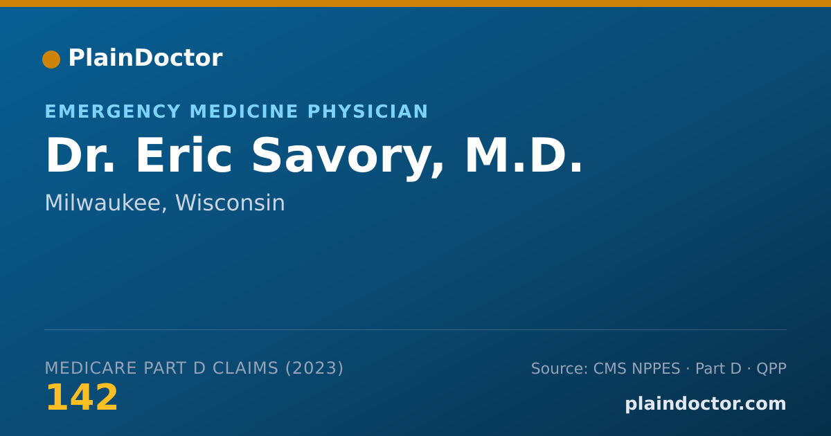 Shareable card for Eric Savory, M.D. - Emergency Medicine Physician, Milwaukee, WI