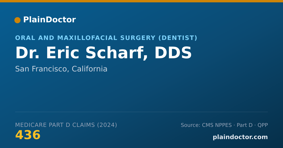 Shareable card for Eric Scharf, DDS - Oral and Maxillofacial Surgery (Dentist), San Francisco, CA