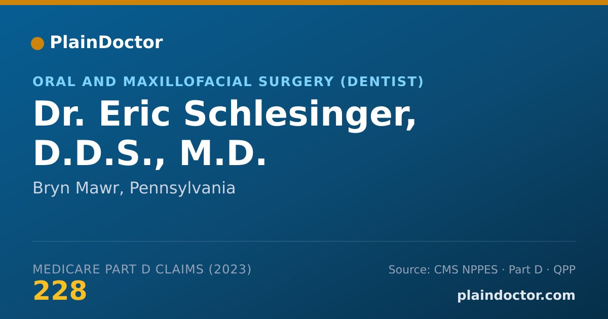 Shareable card for Eric Schlesinger, D.D.S., M.D. - Oral and Maxillofacial Surgery (Dentist), Bryn Mawr, PA