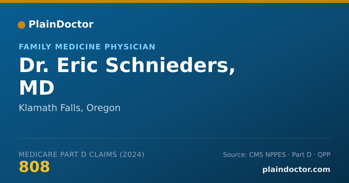 Shareable card for Eric Schnieders, MD - Family Medicine Physician, Klamath Falls, OR