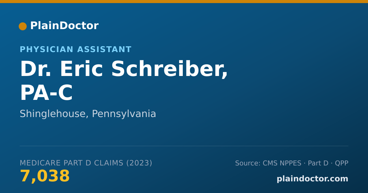 Shareable card for Eric Schreiber, PA-C - Physician Assistant, Shinglehouse, PA
