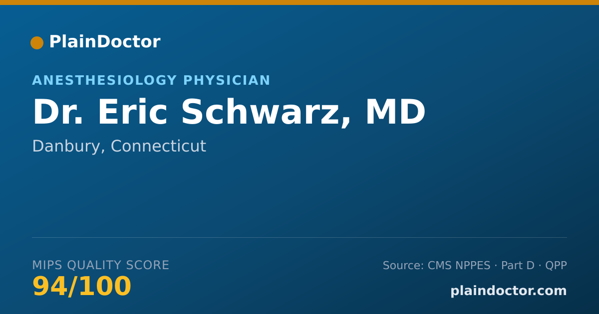 Shareable card for Eric Schwarz, MD - Anesthesiology Physician, Danbury, CT
