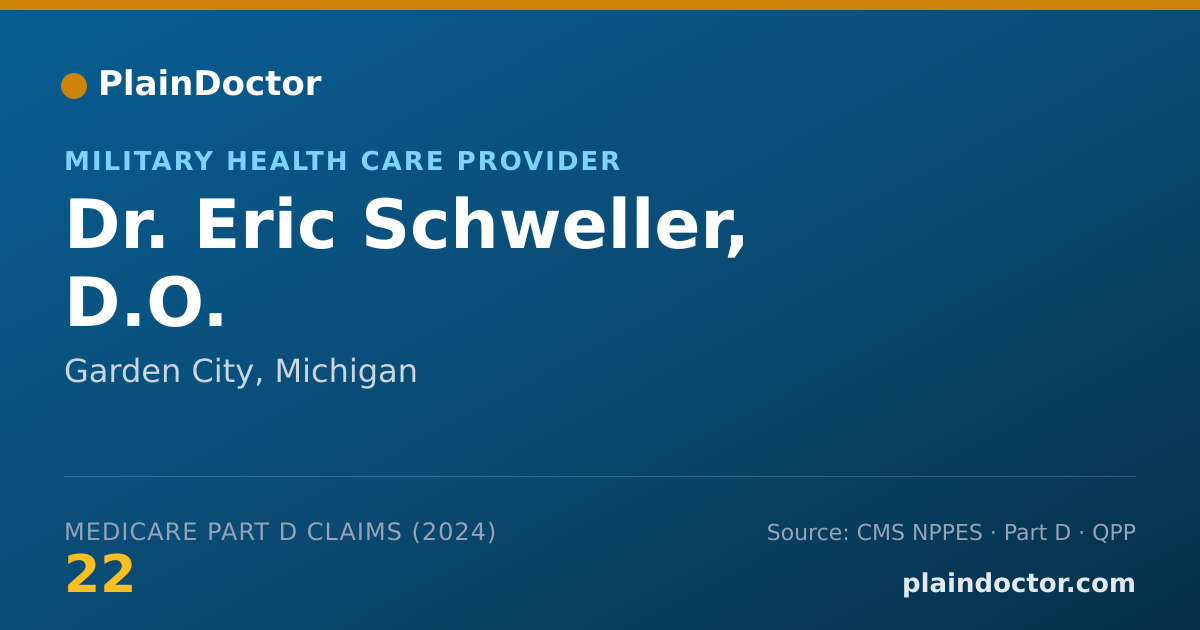 Shareable card for Eric Schweller, D.O. - Military Health Care Provider, Garden City, MI