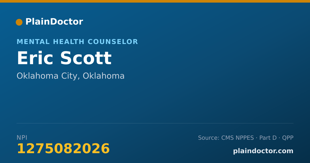 Shareable card for Eric Scott - Mental Health Counselor, Oklahoma City, OK