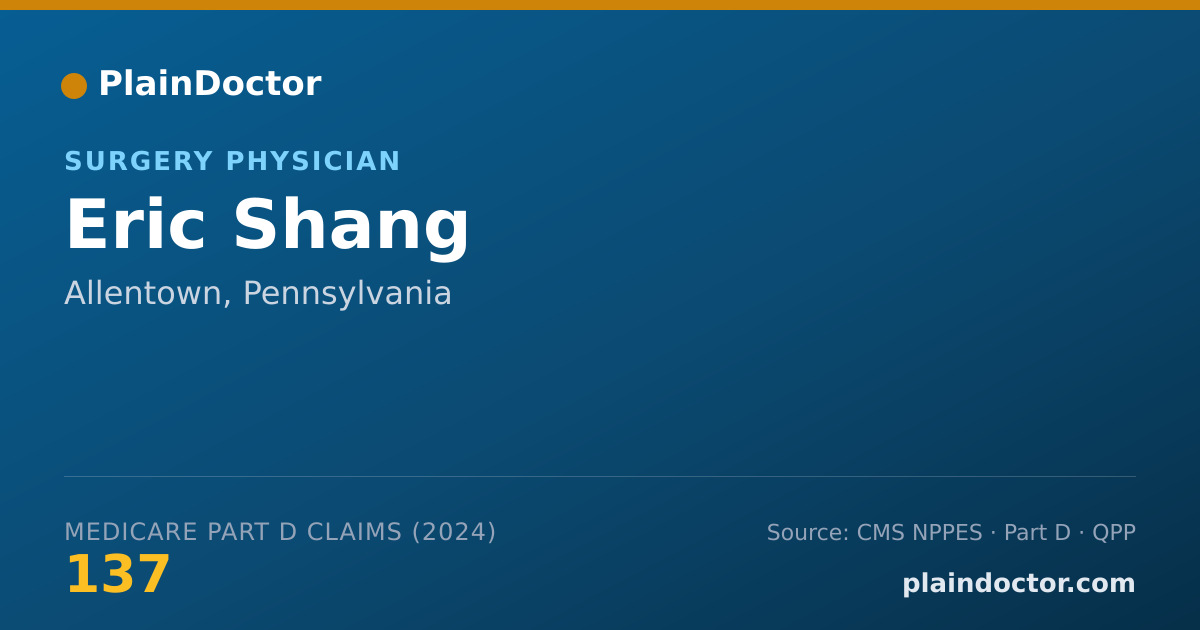 Shareable card for Eric Shang - Surgery Physician, Allentown, PA