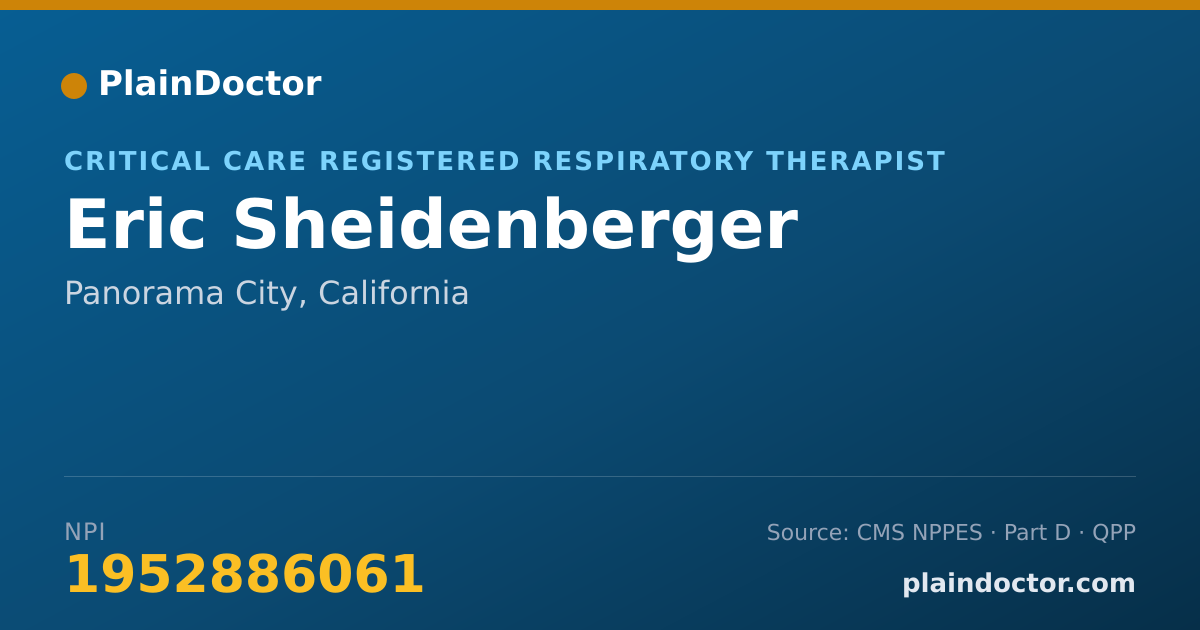 Shareable card for Eric Sheidenberger - Critical Care Registered Respiratory Therapist, Panorama City, CA