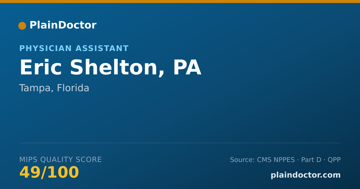 Shareable card for Eric Shelton, PA - Physician Assistant, Tampa, FL