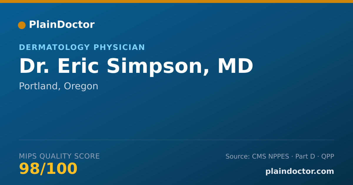 Shareable card for Eric Simpson, MD - Dermatology Physician, Portland, OR