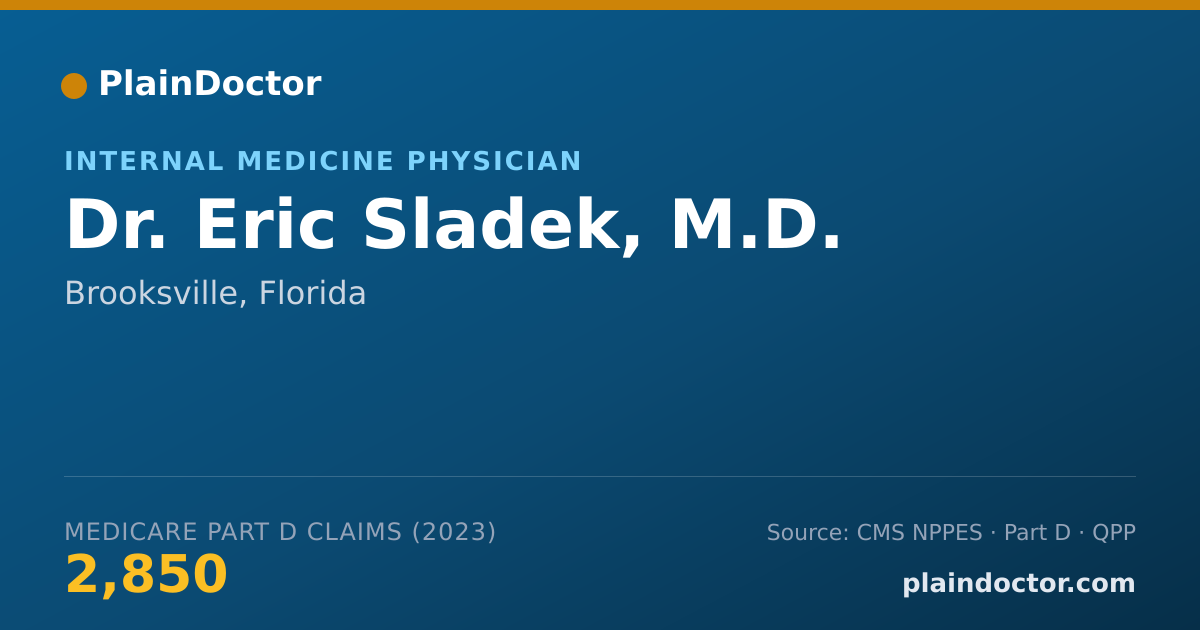 Shareable card for Eric Sladek, M.D. - Internal Medicine Physician, Brooksville, FL