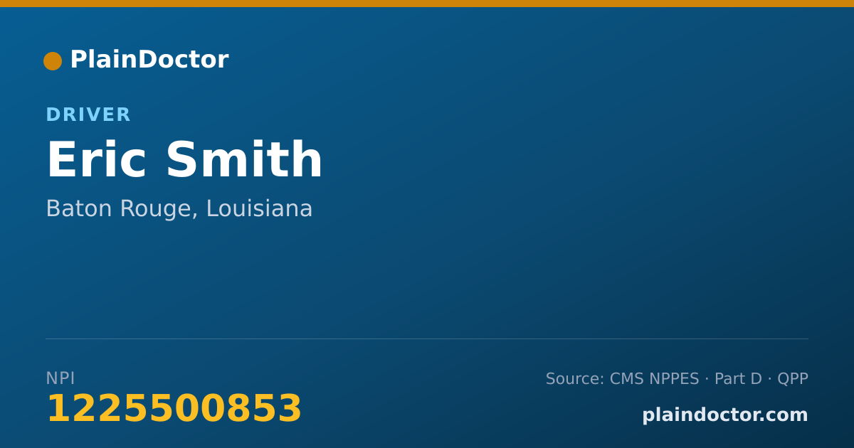 Shareable card for Eric Smith - Driver, Baton Rouge, LA