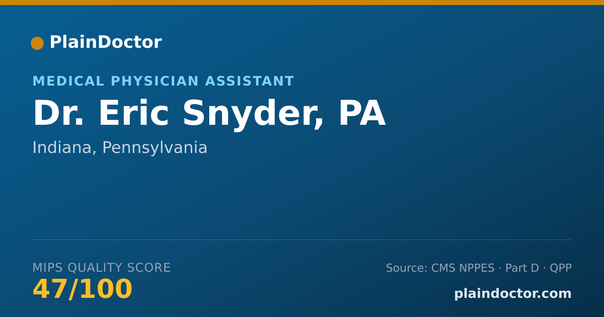 Shareable card for Eric Snyder, PA - Medical Physician Assistant, Indiana, PA