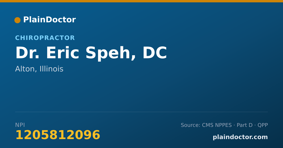 Shareable card for Eric Speh, DC - Chiropractor, Alton, IL