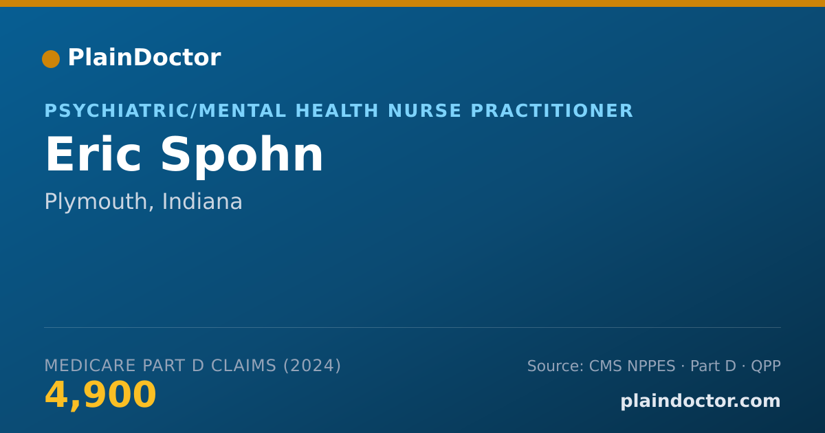 Shareable card for Eric Spohn - Psychiatric/Mental Health Nurse Practitioner, Plymouth, IN