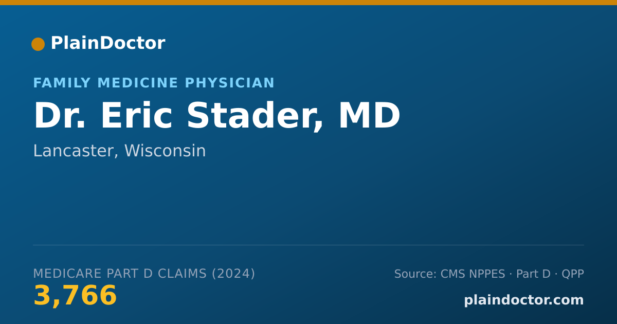 Shareable card for Eric Stader, MD - Family Medicine Physician, Lancaster, WI