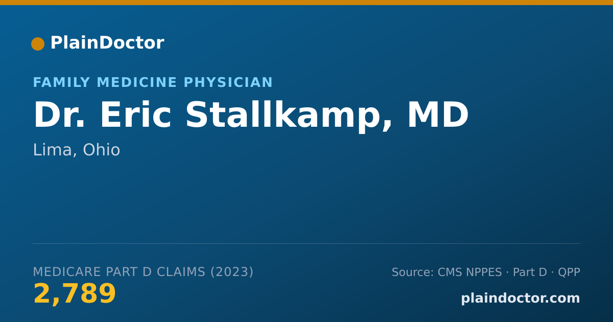 Shareable card for Eric Stallkamp, MD - Family Medicine Physician, Lima, OH