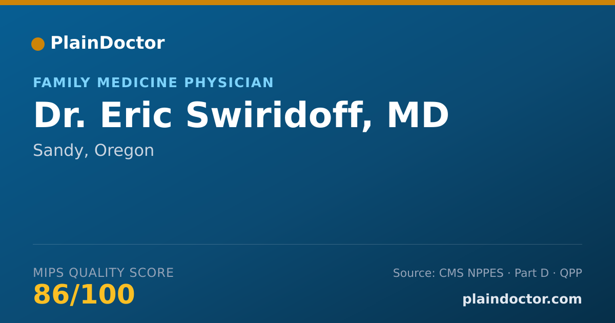 Shareable card for Eric Swiridoff, MD - Family Medicine Physician, Sandy, OR