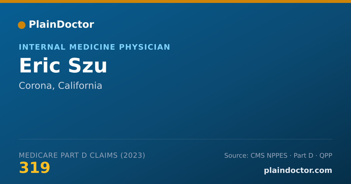 Shareable card for Eric Szu - Internal Medicine Physician, Corona, CA
