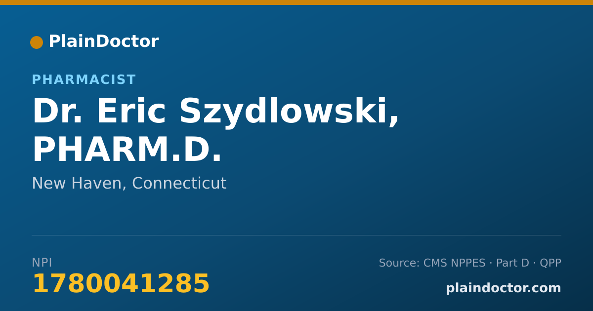 Shareable card for Eric Szydlowski, PHARM.D. - Pharmacist, New Haven, CT