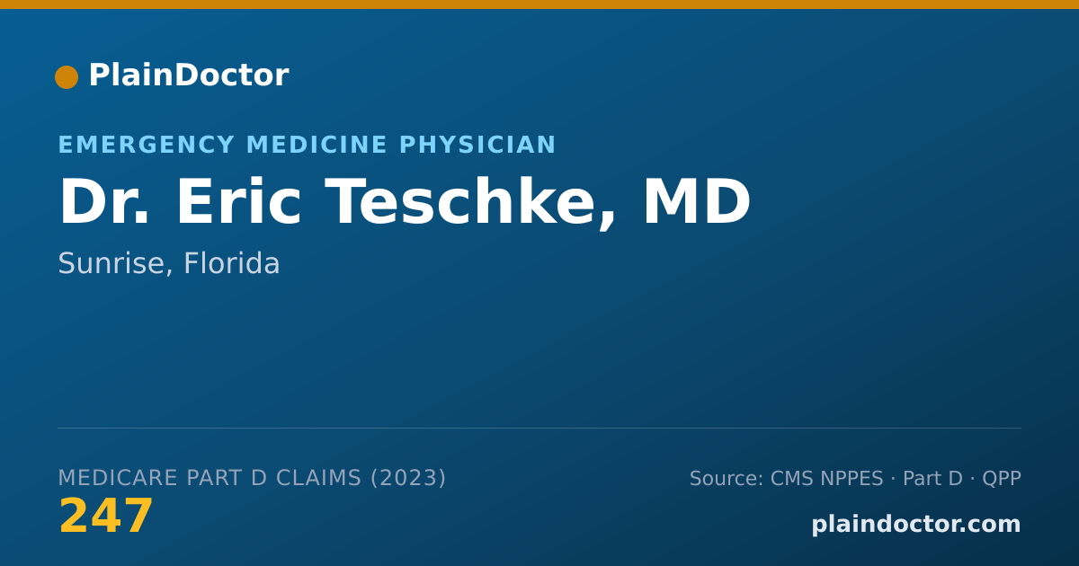 Shareable card for Eric Teschke, MD - Emergency Medicine Physician, Sunrise, FL