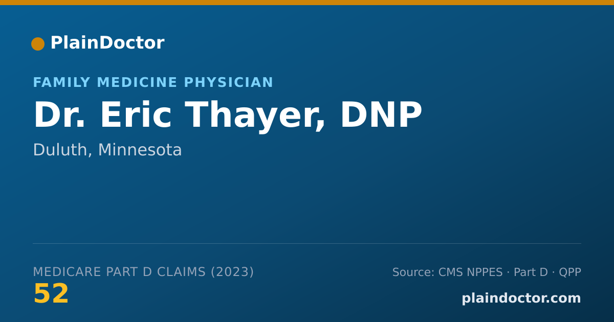Shareable card for Eric Thayer, DNP - Family Medicine Physician, Duluth, MN