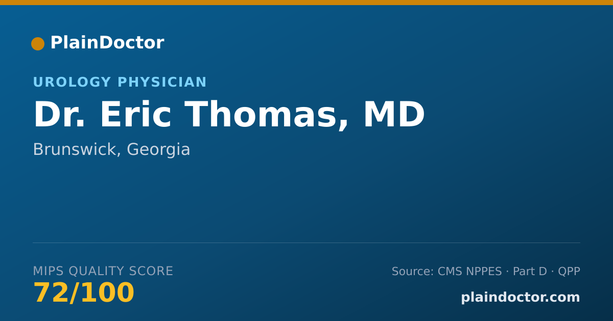 Shareable card for Eric Thomas, MD - Urology Physician, Brunswick, GA