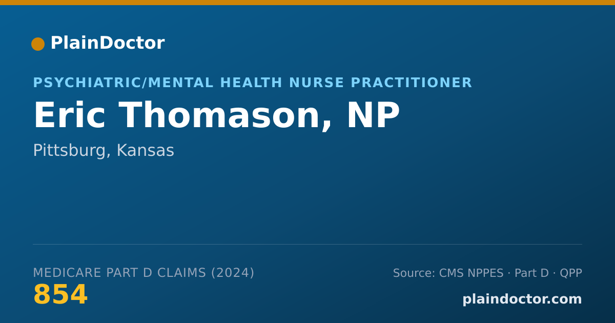 Shareable card for Eric Thomason, NP - Psychiatric/Mental Health Nurse Practitioner, Pittsburg, KS