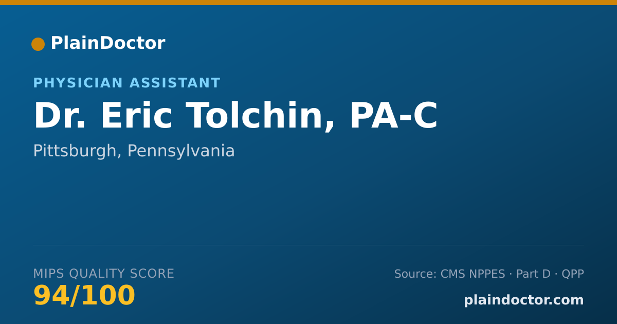 Shareable card for Eric Tolchin, PA-C - Physician Assistant, Pittsburgh, PA