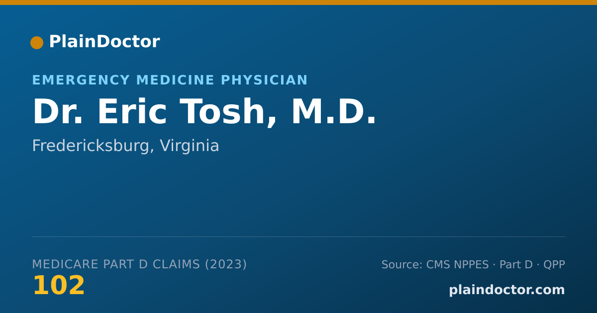 Shareable card for Eric Tosh, M.D. - Emergency Medicine Physician, Fredericksburg, VA