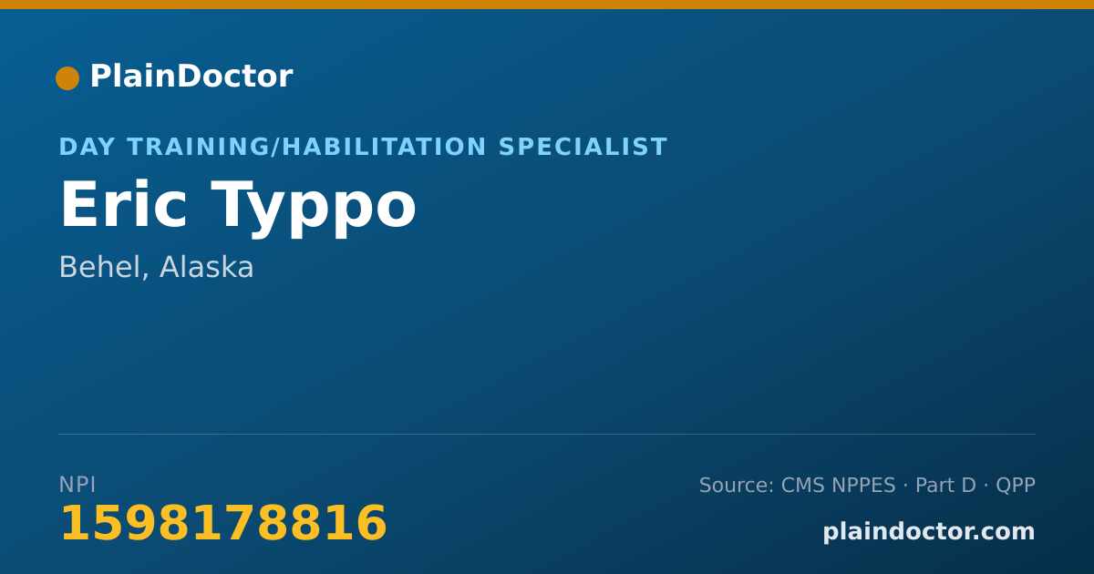 Shareable card for Eric Typpo - Day Training/Habilitation Specialist, Behel, AK