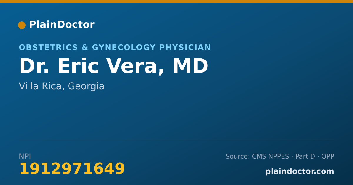 Shareable card for Eric Vera, MD - Obstetrics & Gynecology Physician, Villa Rica, GA