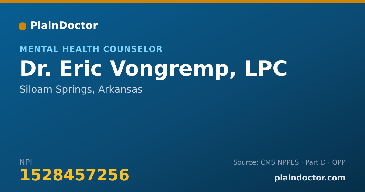 Shareable card for Eric Vongremp, LPC - Mental Health Counselor, Siloam Springs, AR