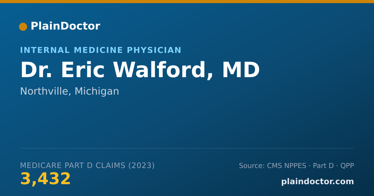 Shareable card for Eric Walford, MD - Internal Medicine Physician, Northville, MI