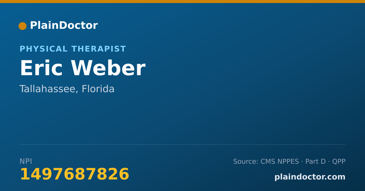 Shareable card for Eric Weber - Physical Therapist, Tallahassee, FL