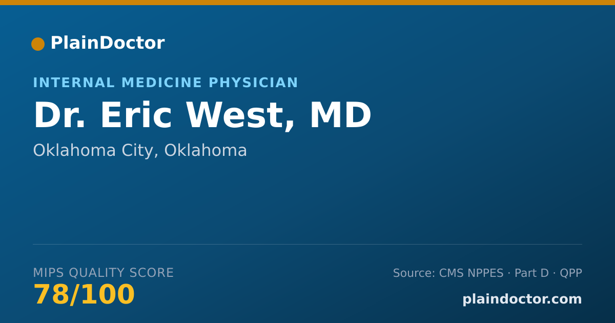 Shareable card for Eric West, MD - Internal Medicine Physician, Oklahoma City, OK