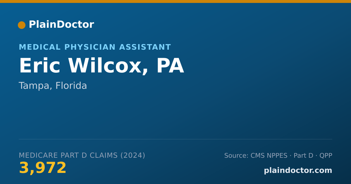 Shareable card for Eric Wilcox, PA - Physician Assistant, Tampa, FL