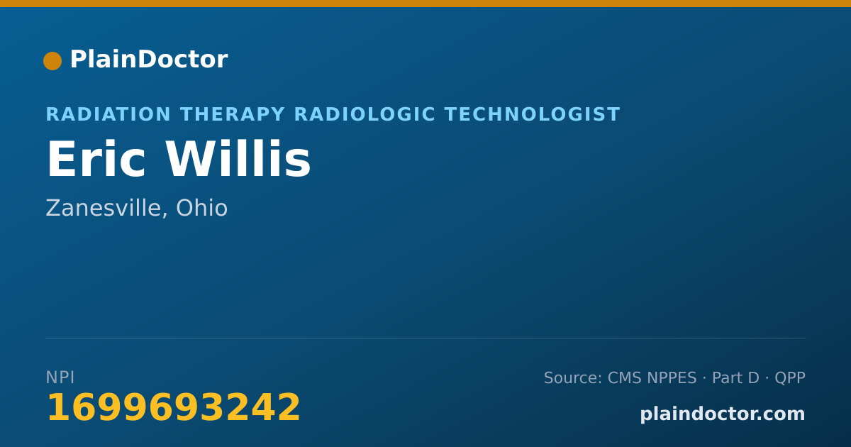Shareable card for Eric Willis - Radiation Therapy Radiologic Technologist, Zanesville, OH