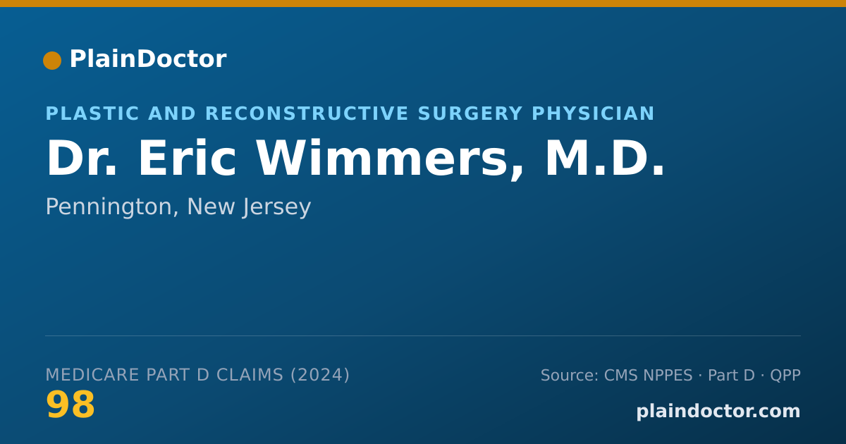 Shareable card for Eric Wimmers, M.D. - Plastic and Reconstructive Surgery Physician, Pennington, NJ