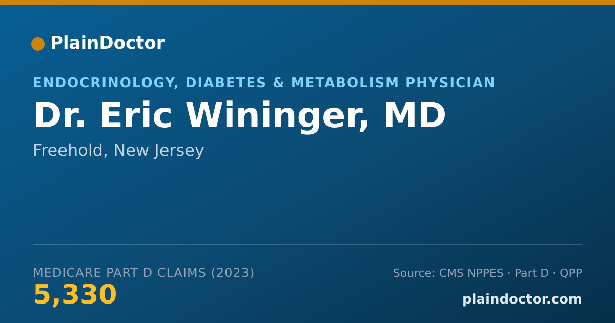 Shareable card for Eric Wininger, MD - Endocrinology, Diabetes & Metabolism Physician, Freehold, NJ