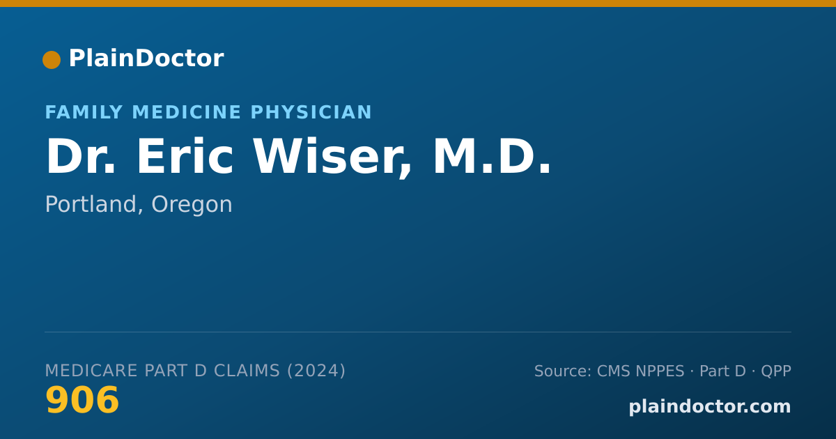 Shareable card for Eric Wiser, M.D. - Family Medicine Physician, Portland, OR