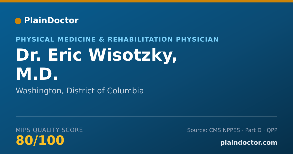 Shareable card for Eric Wisotzky, M.D. - Physical Medicine & Rehabilitation Physician, Washington, DC