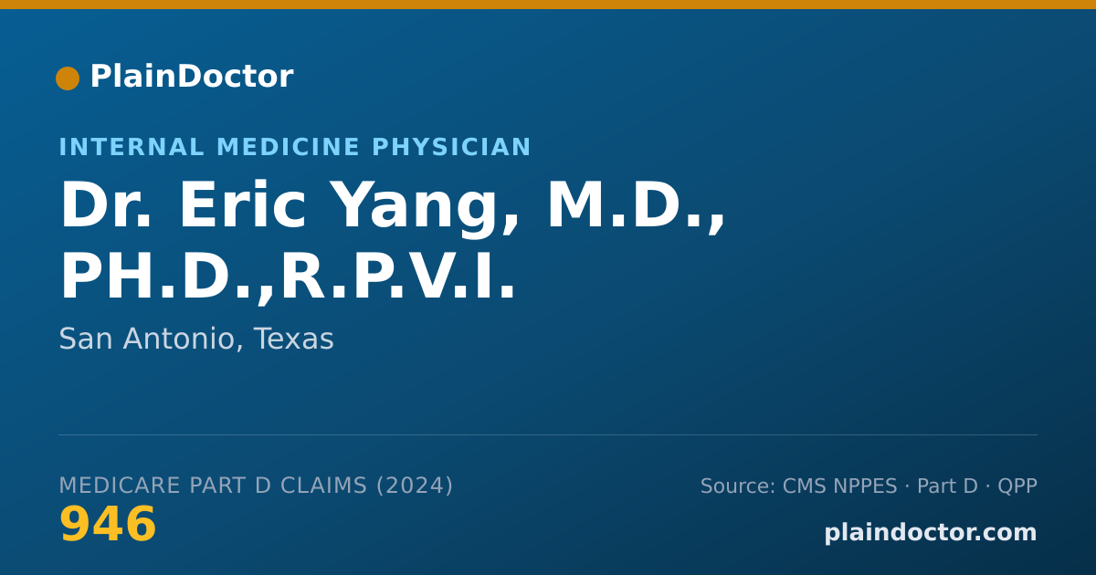 Shareable card for Eric Yang, M.D., PH.D.,R.P.V.I. - Internal Medicine Physician, San Antonio, TX