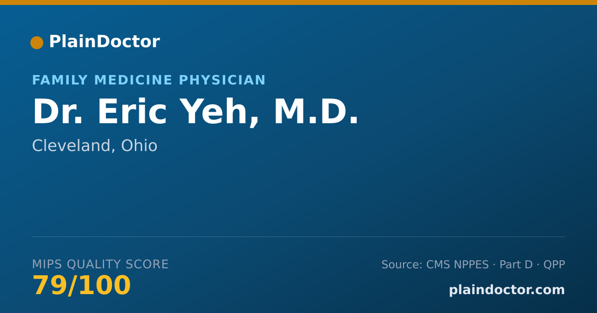 Shareable card for Eric Yeh, M.D. - Family Medicine Physician, Cleveland, OH