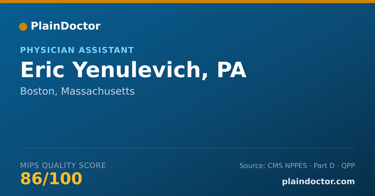 Shareable card for Eric Yenulevich, PA - Physician Assistant, Boston, MA
