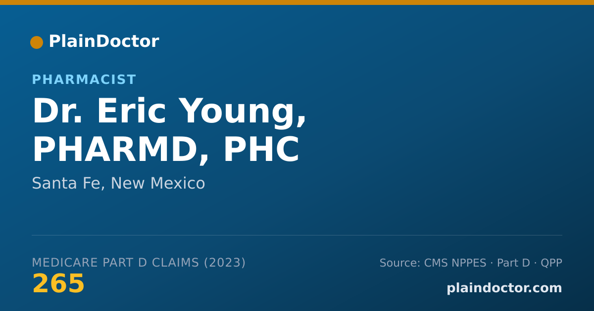 Shareable card for Eric Young, PHARMD, PHC - Pharmacist, Santa Fe, NM