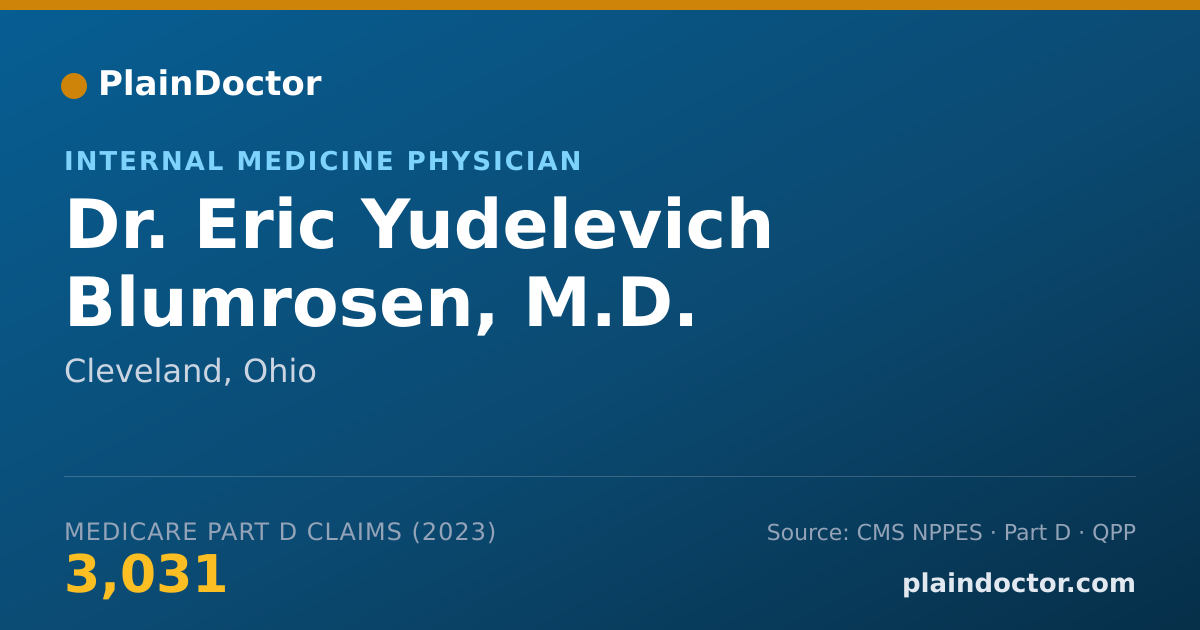 Shareable card for Eric Yudelevich Blumrosen, M.D. - Internal Medicine Physician, Cleveland, OH