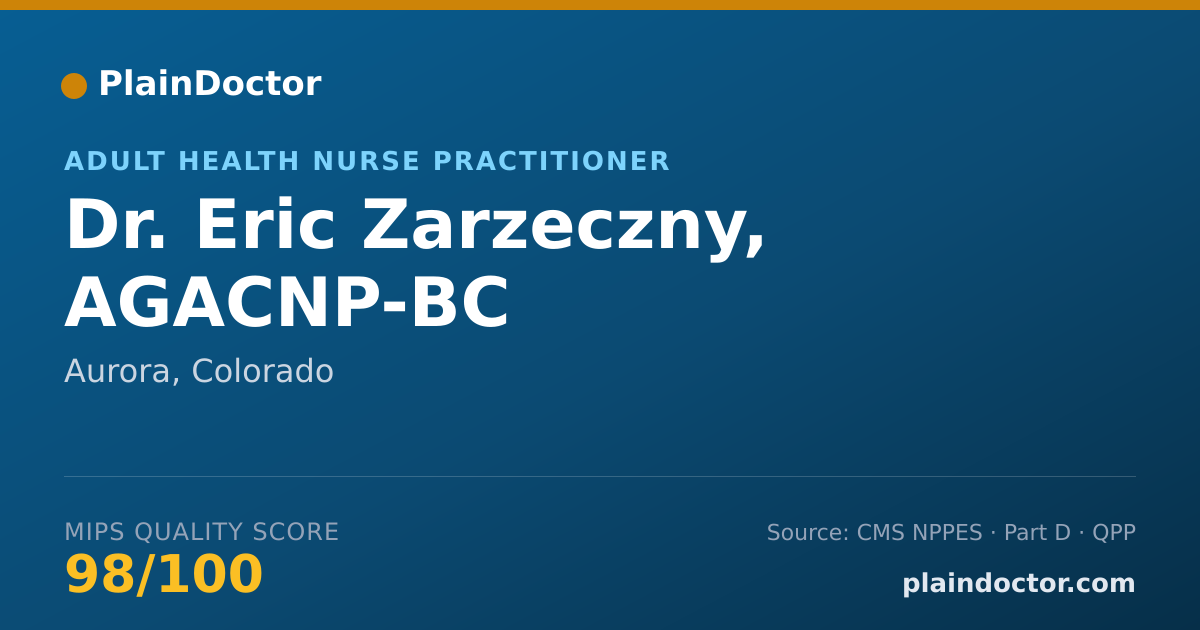 Shareable card for Eric Zarzeczny, AGACNP-BC - Adult Health Nurse Practitioner, Aurora, CO