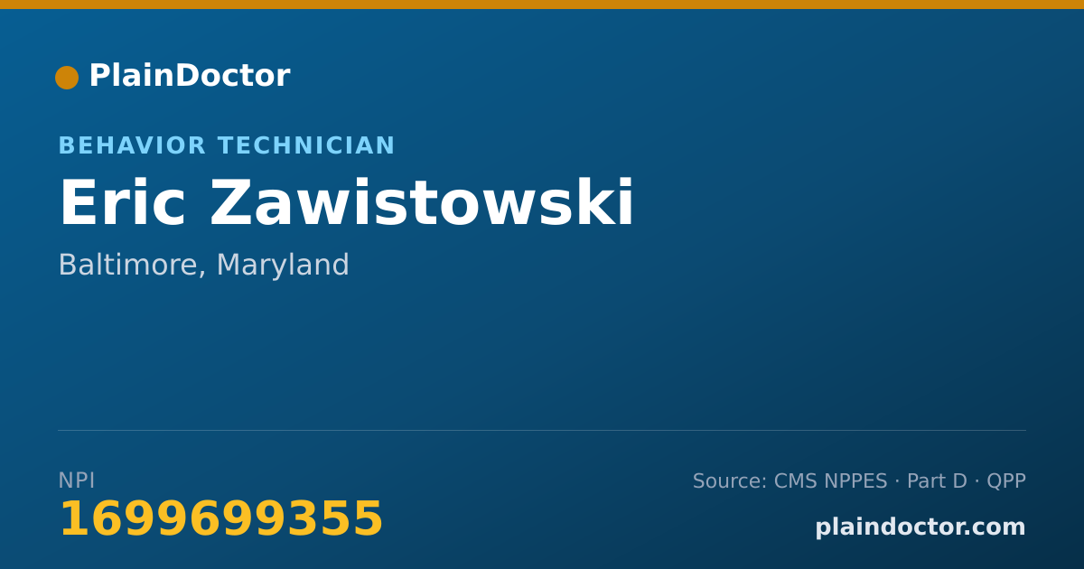 Shareable card for Eric Zawistowski - Behavior Technician, Baltimore, MD