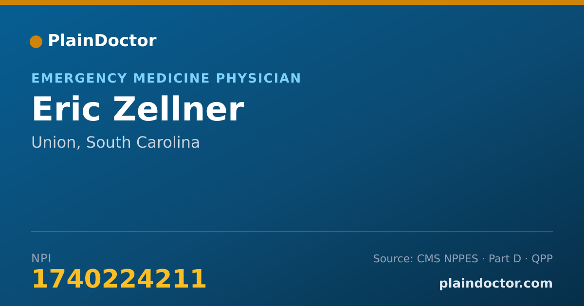 Shareable card for Eric Zellner - Emergency Medicine Physician, Union, SC