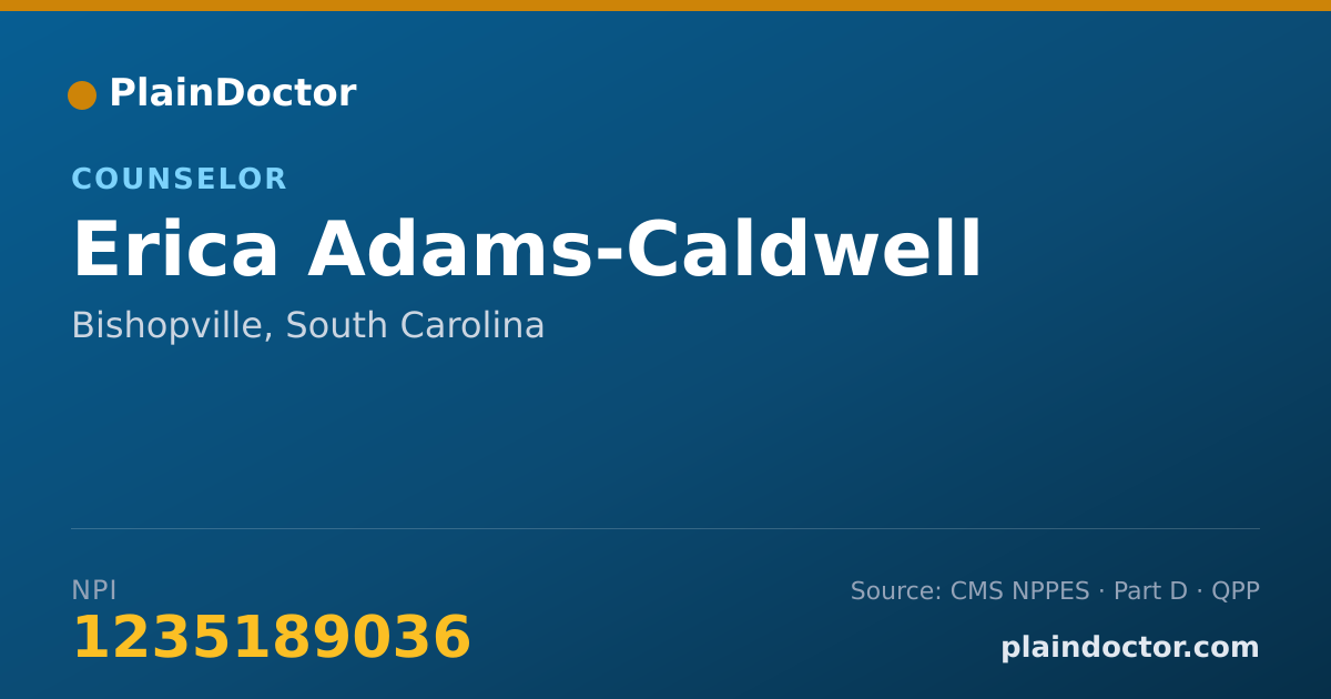 Shareable card for Erica Adams-Caldwell - Counselor, Bishopville, SC