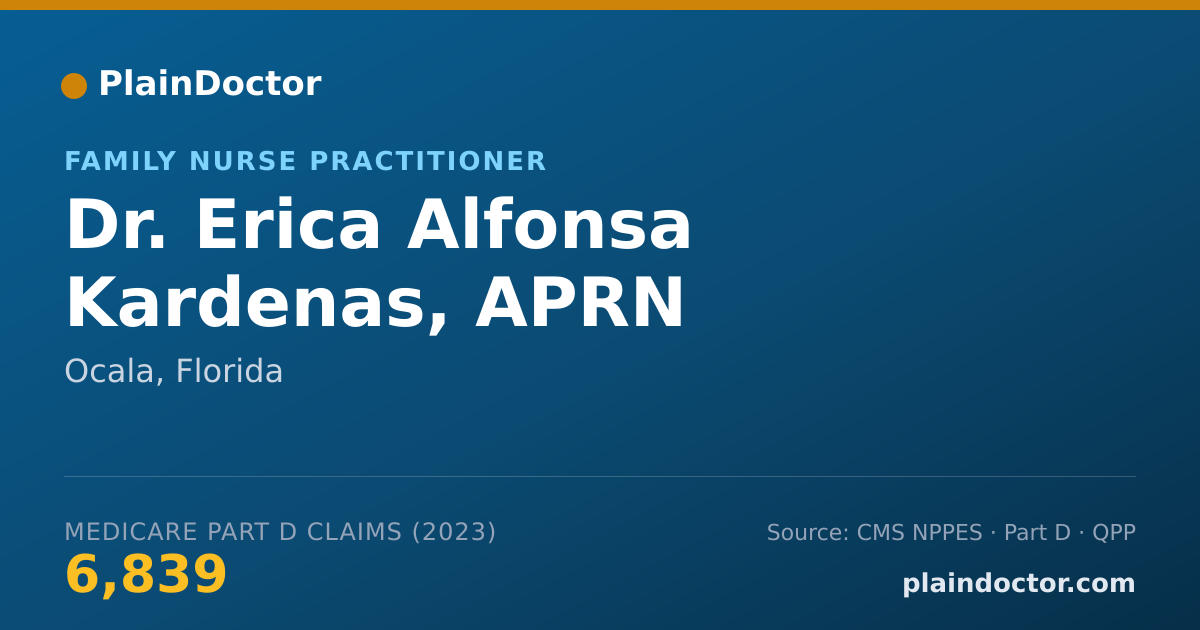 Shareable card for Erica Alfonsa Kardenas, APRN - Family Nurse Practitioner, Ocala, FL